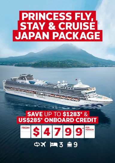 princess fly stay and cruise japan package