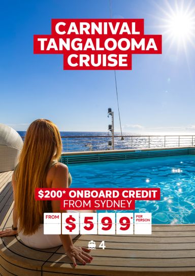 Carnival Tangalooma Cruise. $200* onboard credit from Sydney from $599* per person