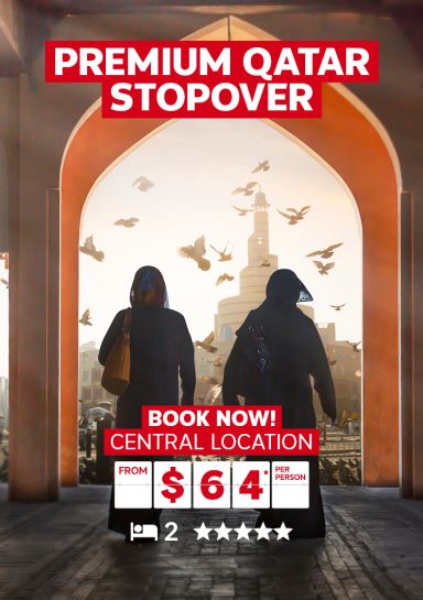 Premium Qatar stopover - book now! Central location - from $64* per person