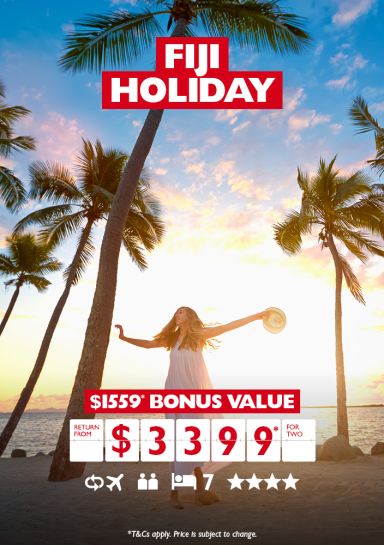 Fiji Holiday. $1559* bonus value return from $3399* for two