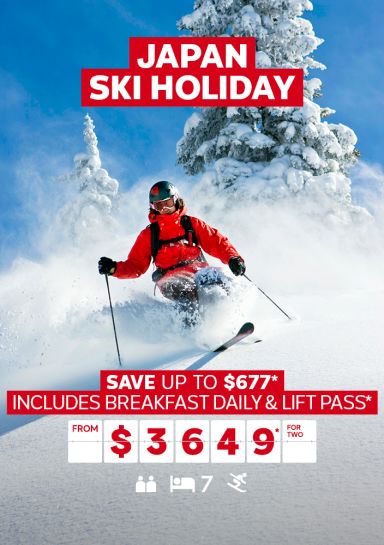 Japan Ski Holiday. Save up to $677* includes breakfast daily & lift pass* from $3649* for two