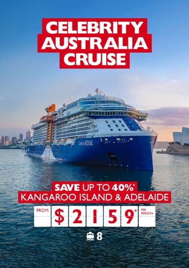 Celebrity Australia Cruise | save up to 40%* - Kangaroo Island & Adelaide. From $2,159* per person. Celebrity Cruise ship in Sydney Harbour