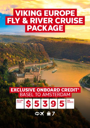 Viking Europe fly & river cruise package. Exclusive onboard credit* Basel to Amsterdam return from $5395* per person