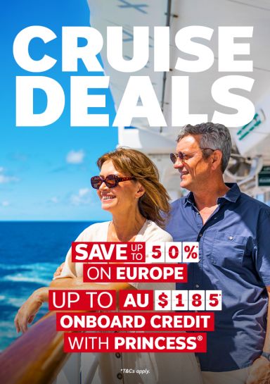 Cruise deals. Save up to 50%* on Europe. Up to AU$185* onboard credit with Princess