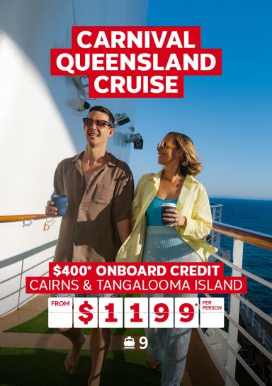 carnival queensland cruise $400 onboard credit cairns and tangalooma island from $1999 per person