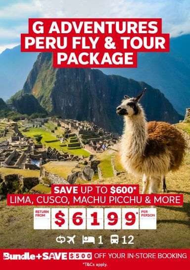 G Adventures Peru fly & tour package. Save up to $600* Lima, Cusco, Machu Picchu & more return from $6199* per person