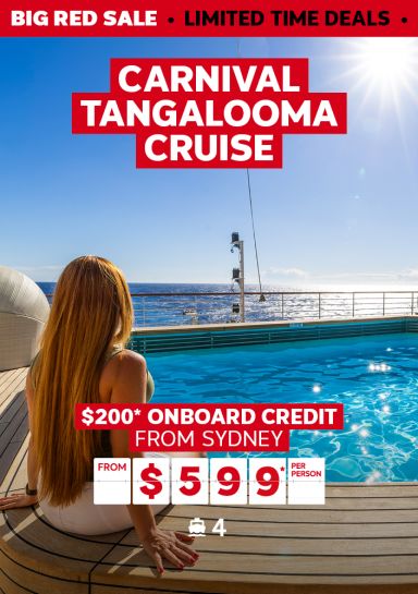 Carnival Tangalooma Cruise. $200* onboard credit from Sydney from $599* per person