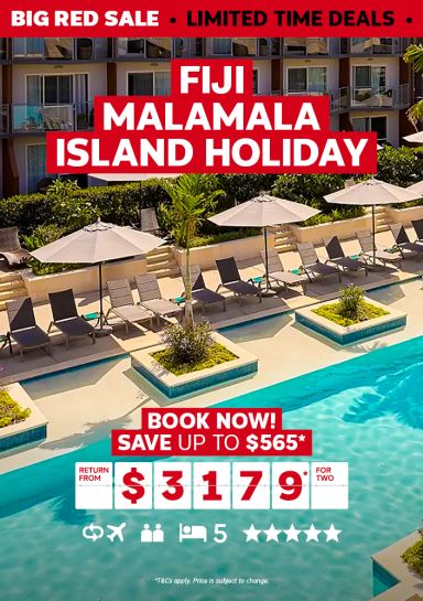 Fiji Malamala Island Holiday. Book now! Save up to $565* return from $3179* for two