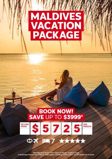 Maldives luxury vacation package for $5725* per person