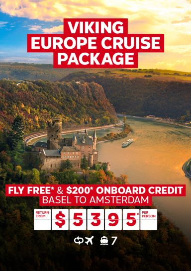 Viking Europe Cruise Package. Fly free* & $200* onboard credit Basel to Amsterdam return from $5395* per person