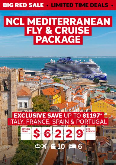 NCL Mediterranean Fly & Cruise Package. Exclusive save up to $1197* Italy, France, Spain & Portugal return from $6229* per person