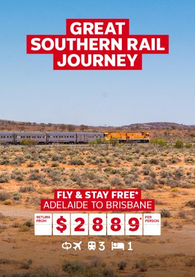 Great Southern Rail Journey. Fly & stay free* Adelaide to Brisbane return from $2889* per person
