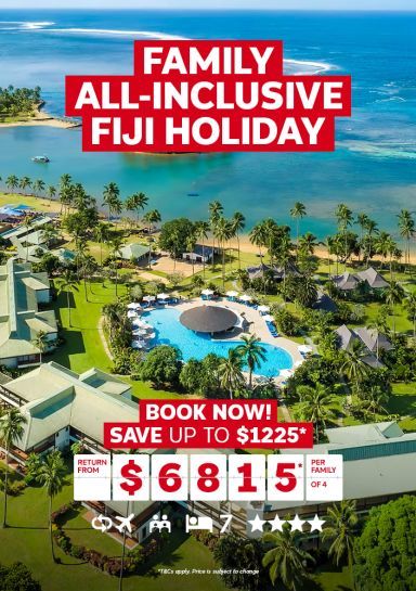 Family all-inclusive Fiji holiday. Book now! Save up to $1225* return from $6815* per family of 4
