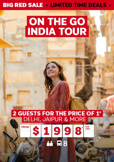 On the go India Tour. 2 guests for the price of 1* Delhi, Jaipur & more from $1998* for two