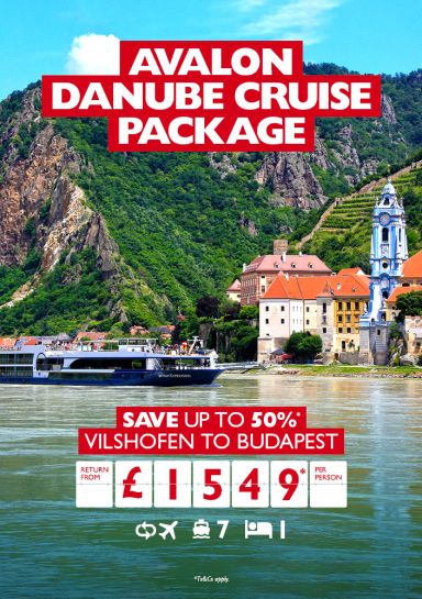 Avalon Danube Cruise Package. Save up to 50%* Vilshofen to Budapest return from £1549* per person 