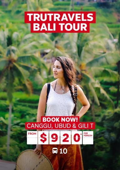 TruTravels Bali Tour. Book now! Canggu, Ubud & Gili T from $920* per person