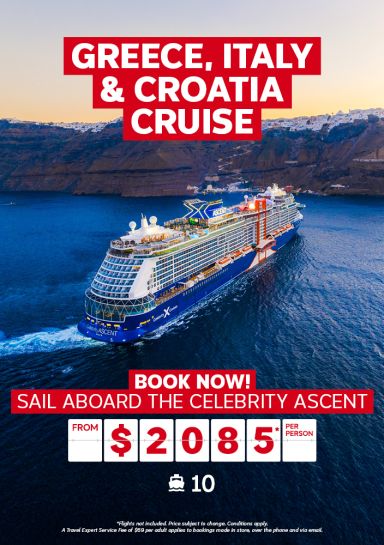 Greece, Italy & Croatia cruise for just $2085* per person
