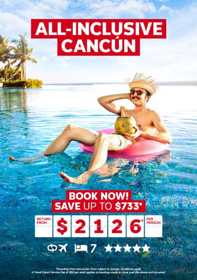 All-inclusive Cancun package for $2126* per person