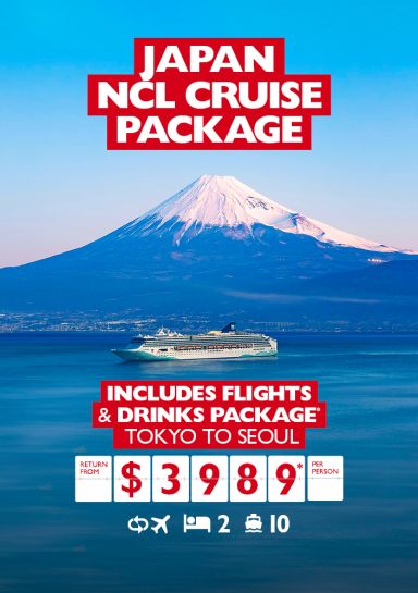 Japan NCL cruise package | Includes flights & drinks package* Tokyo to Seoul return from $3989* per person