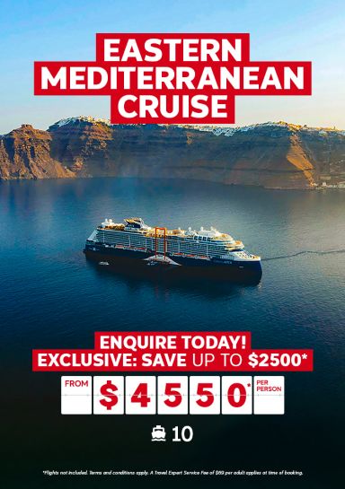 Eastern Mediterranean cruise for $4550* per person