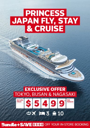 Princess Japan fly, stay & cruise | exclusive offer Tokyo, Busan & Nagasaki. Return from $5,499* per person
