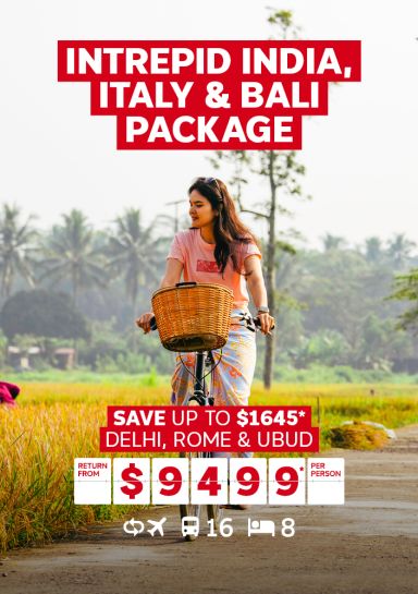 Intrepid India, Italy & Bali package save up to $1645, Delhi, Rome & Ubud, return from $9499 per person