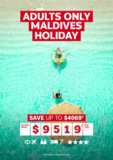 adults only maldives holiday save up to $4069 return from $9519 for two