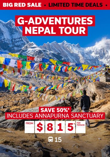 G-Adventures Nepal tour. Save 50%* - includes Annapurna Sanctuary. From $815* per person