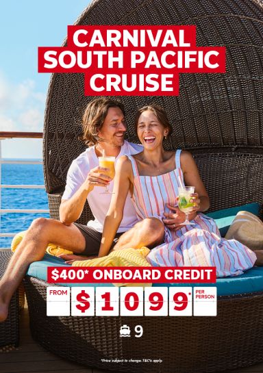 carnival south pacific cruise $400 onboard credit from $1099 per person