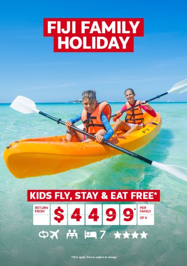 Fiji family holiday. Kids fly, stay & eat free* return from $4499* per family of 4