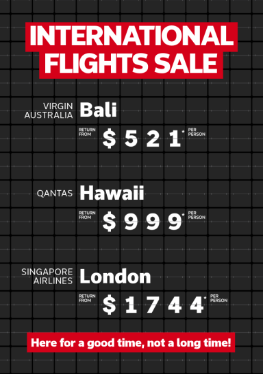 international flights sale