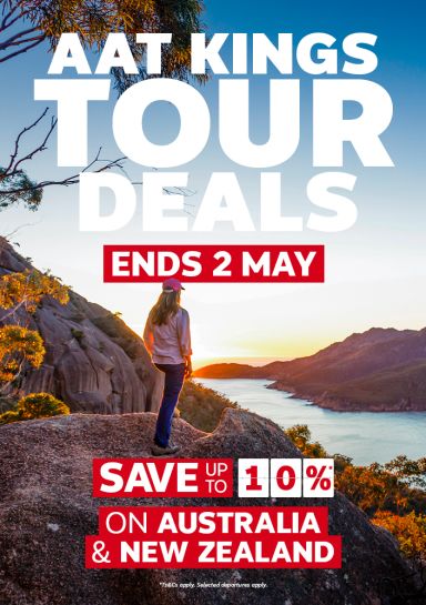 AAT Kings Tour Deals. Ends 2 May. Save up to 10%* on Australia & New Zealand