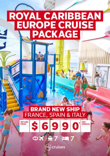 Royal Caribbean Europe Cruise Package. Brand new ship. France, Spain & Italy return from $6990* per person
