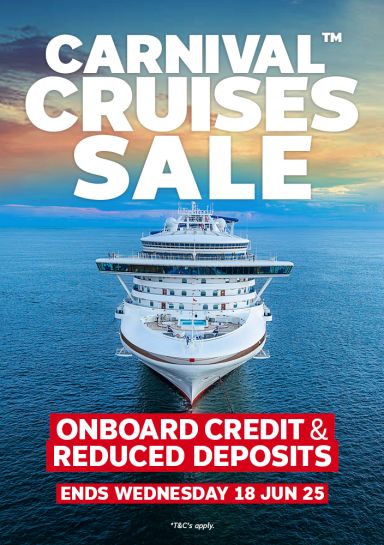 Carnival Cruises sale | onboard credit & reduced deposits. Ends Wednesday 18 Jun 25
