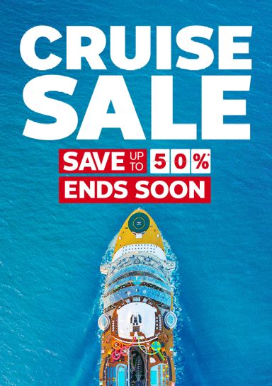 Cruise sale. Save up to 50%* Ends Soon