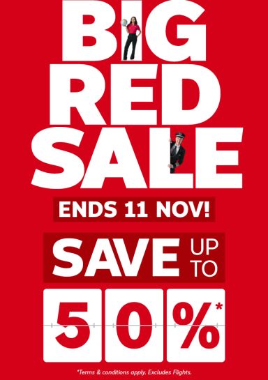 Big Red Sale - save up to 50%* | Hurry, ends 11 Nov!