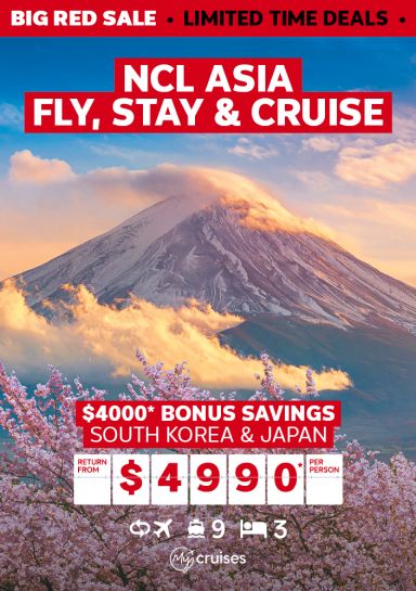 NCL Asia fly, stay & cruise. $4000* bonus savings. South Korea & Japan return from $4990* per person