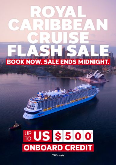 Royal Caribbean Cruise Flash Sale. Book now. Sale ends Midnight. Up to US$500* Onboard Credit