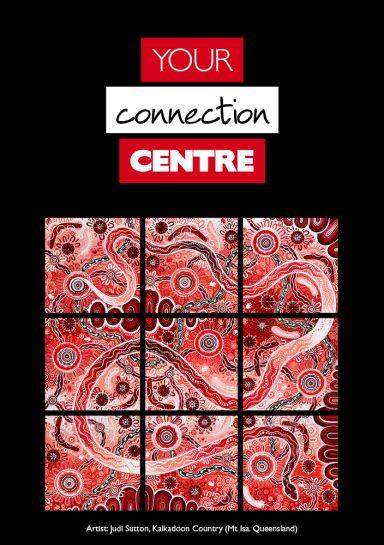 Your Connection Centre - Australian First Nations artwork by Jui Sutton, Kalkadoon Country