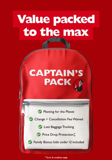 Book with peace of mind with the Captain's Pack!
