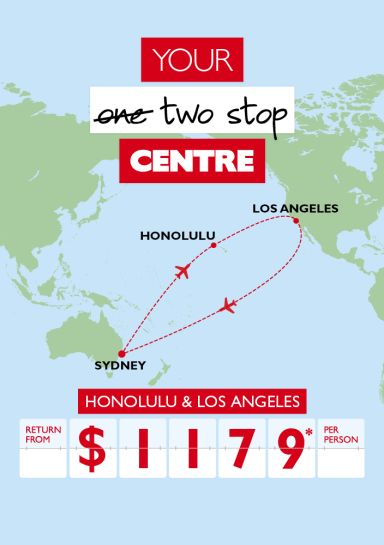 Your two stop Centre | Sydney - Honolulu - Los Angeles - Sydney return from $1179* per person