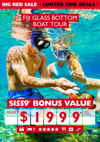 Fiji glass bottom boat tour - $1,559* bonus value from $1,999* for two