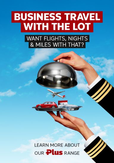Business travel with the lot. Want flights, nights & miles with that?