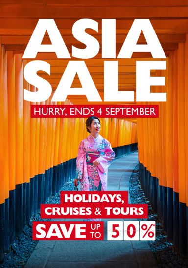 Asia Sale | Hurry, ends 4 September | Holidays, cruises & tours. Save up to 50%*. View Deals