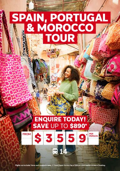 Spain, Portugal & Morocco Tour for $3559* per person