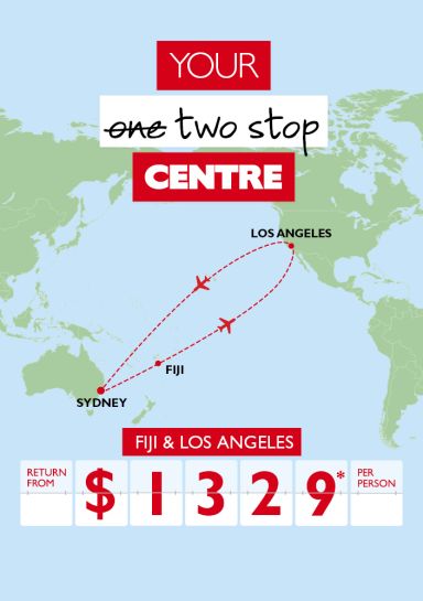 Your two stop Centre | Sydney, Fiji, Los Angeles | return from $1329* per person