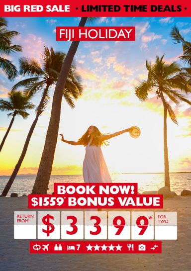 Fiji Holiday | Book now! | $1559* bonus value return from $3399* for two
