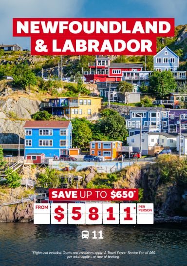 Save up to $650* on a Newfoundland and Labrador tour