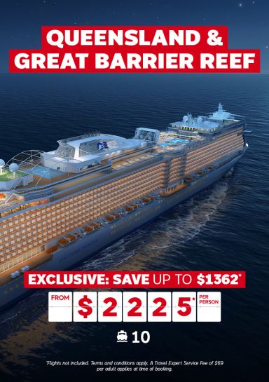 Save up to $1362* on a Queensland & Great Barrier Reef cruise