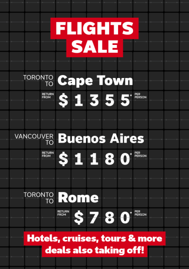 Flight Sale - July 28 - Aug 5